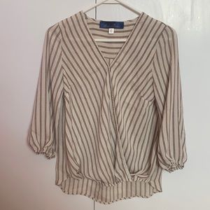 Blue Rain || Taupe Blouse